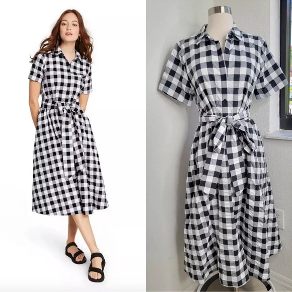 Lisa Marie Fernandez For Target Button Front Shirt Dress Gingham - Picture 2 of 6